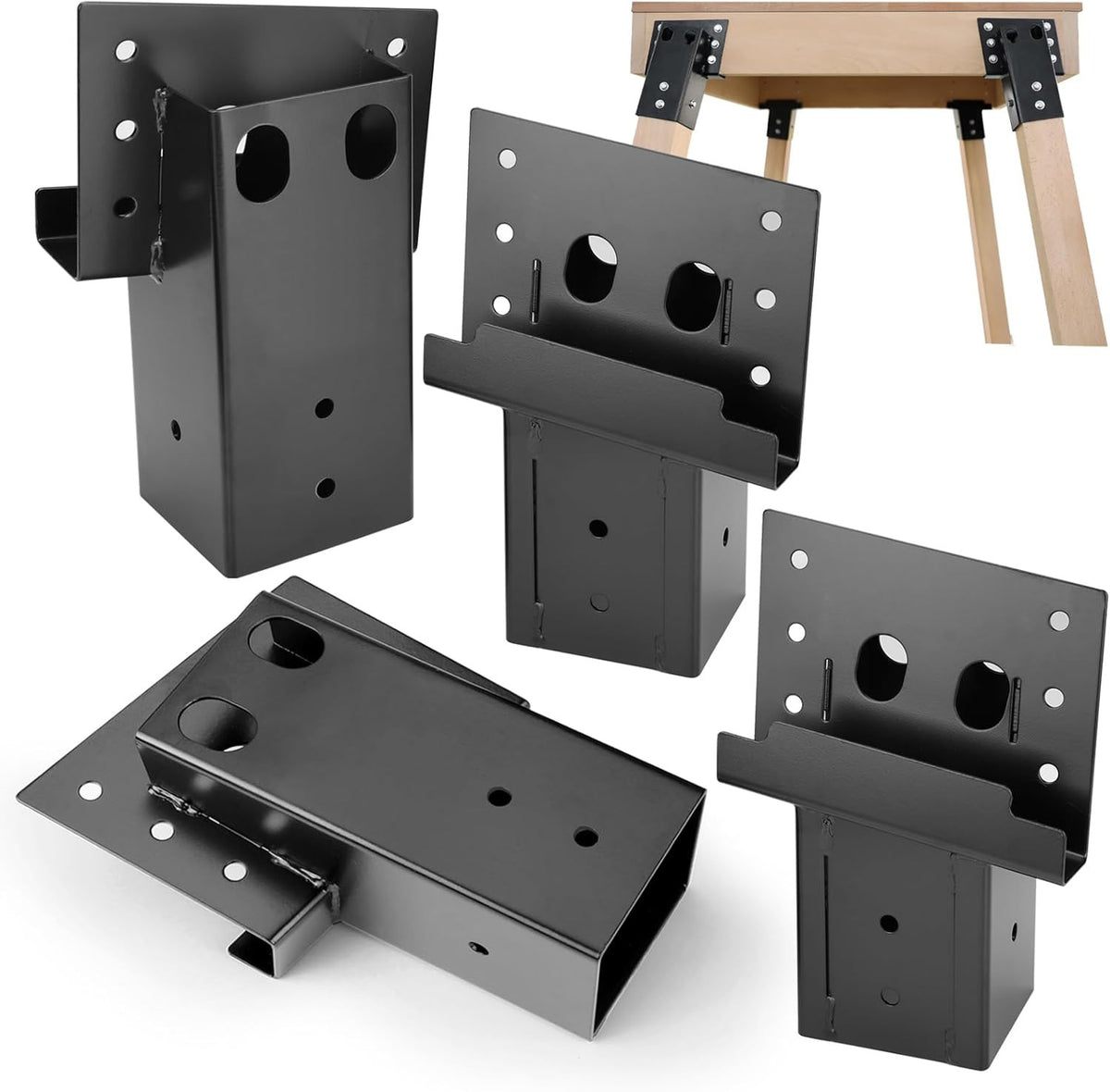 Heavy Duty Deer Stand Brackets - 4x4 Steel Angle Supports for Hunting Blinds