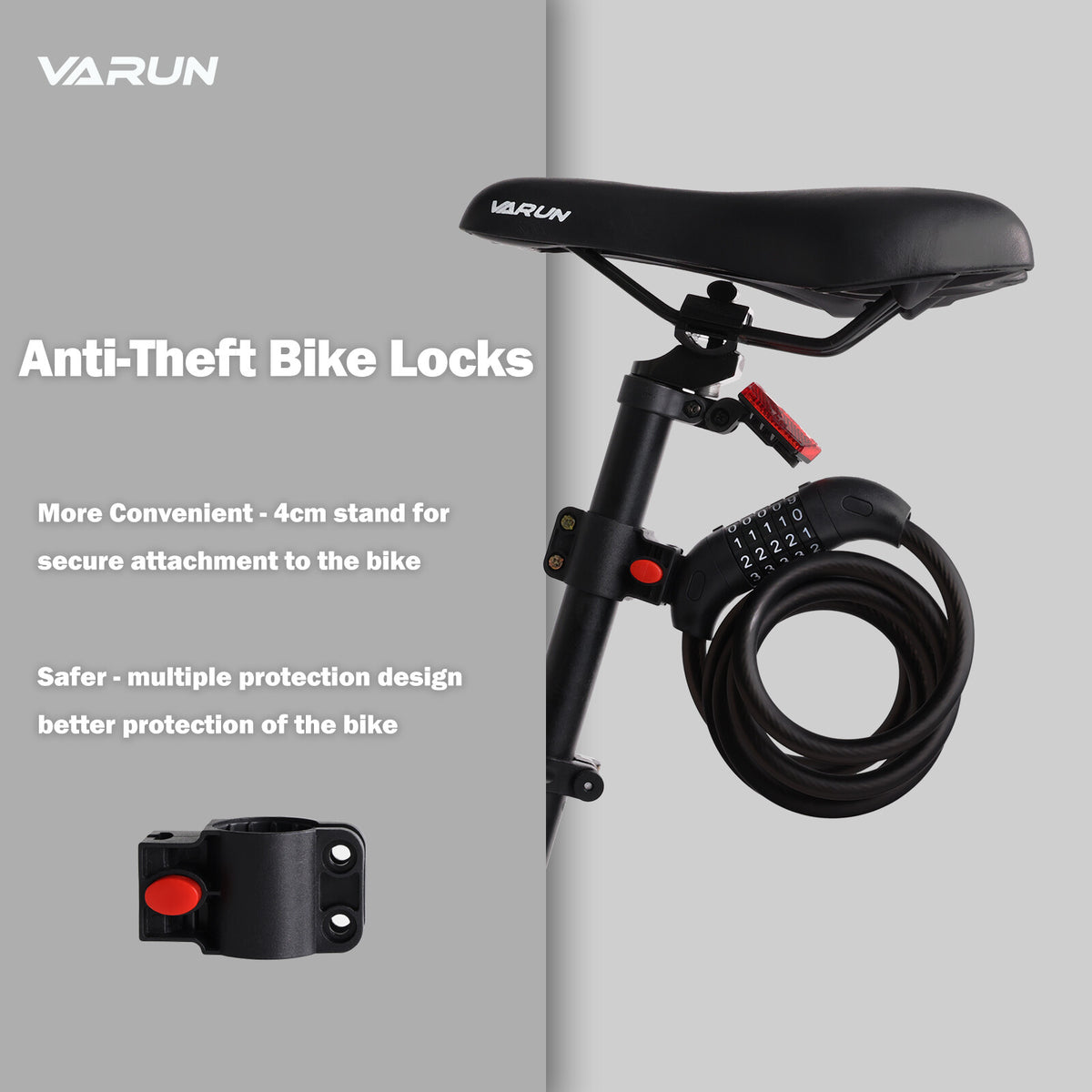 Heavy Duty Bicycle Lock with 5-Digit Combination - Waterproof Bike Cable Lock