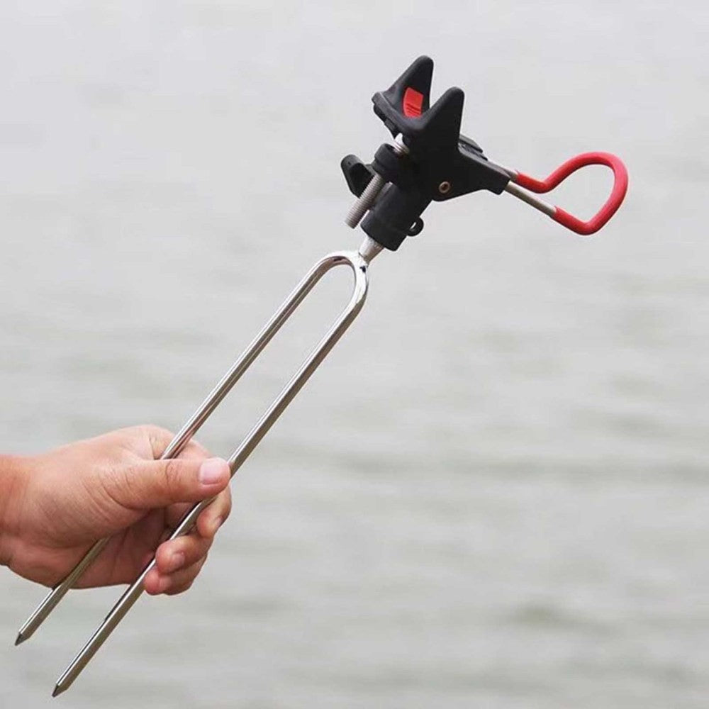 2PCS Adjustable Fishing Rod Holders for Ground & Bank Fishing - 360° Rotation