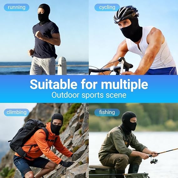 Cooling Breathable Full Face Mask UV Sun Protection for Motorcycle, Sports & Outdoor