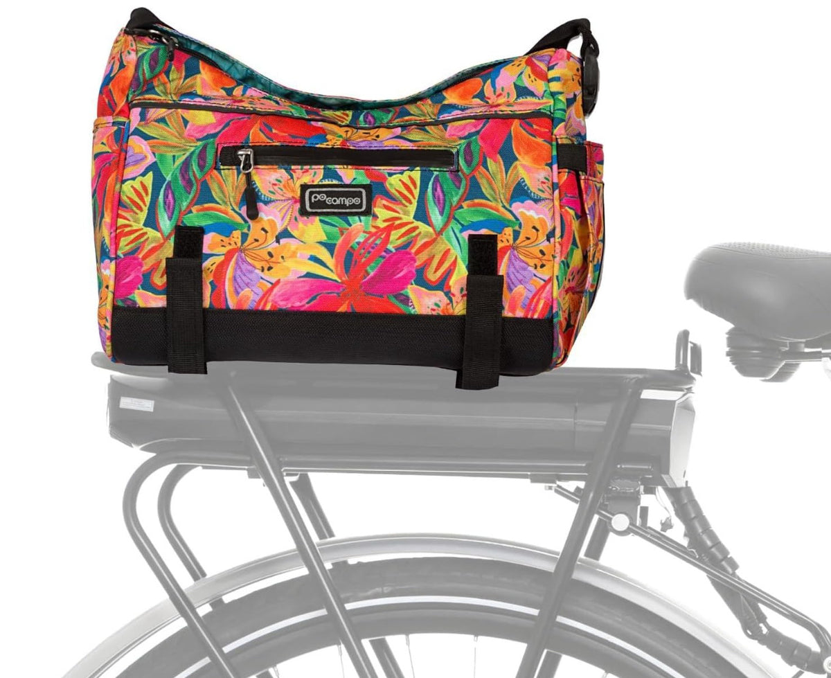 Waterproof Bike Trunk Bag with Crossbody Strap - Rear Rack Cargo Bag 11.5L