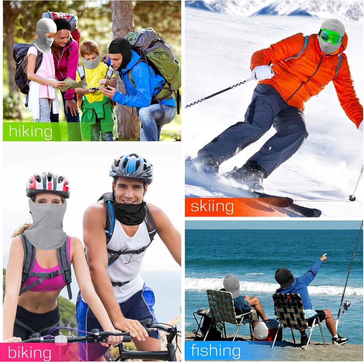 Unisex Breathable Ski Face Mask with UV Protection - Multiple Colors