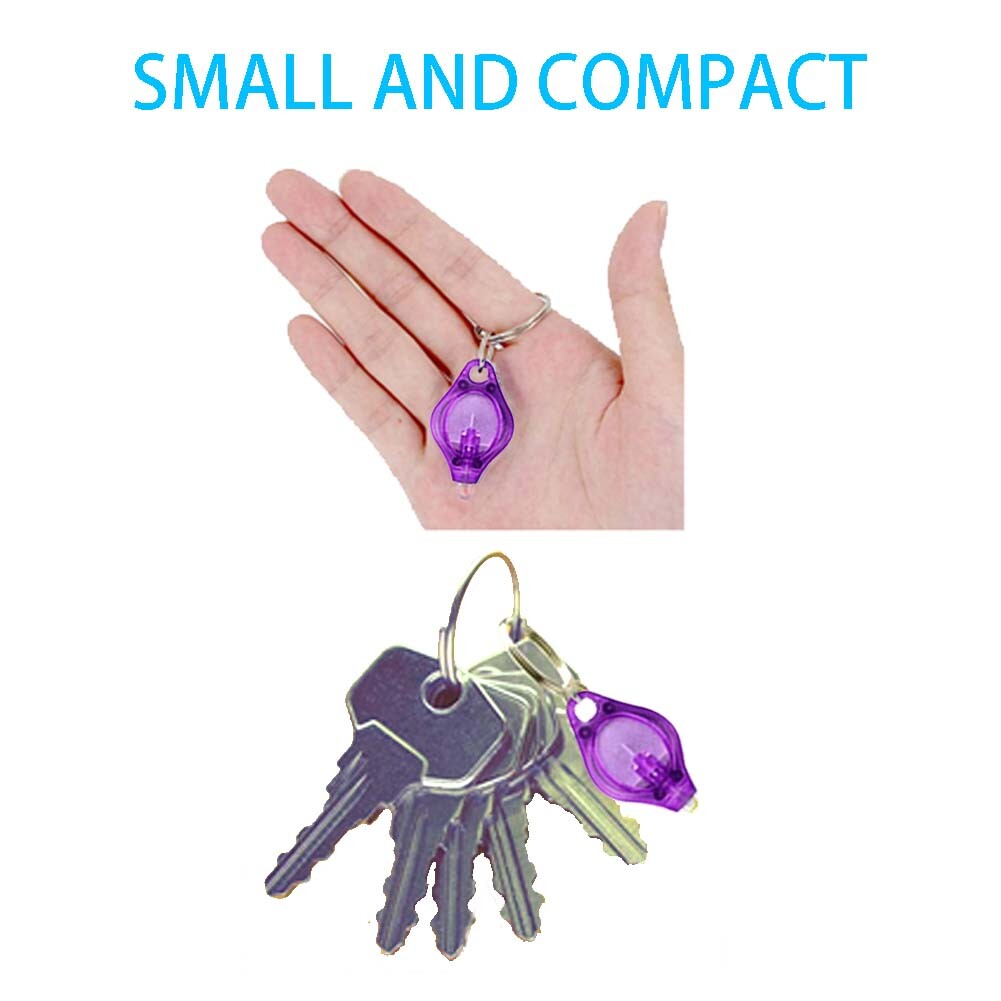 50-100PCS UV LED Keychain Flashlights - Black Light Ultraviolet Mini Lights