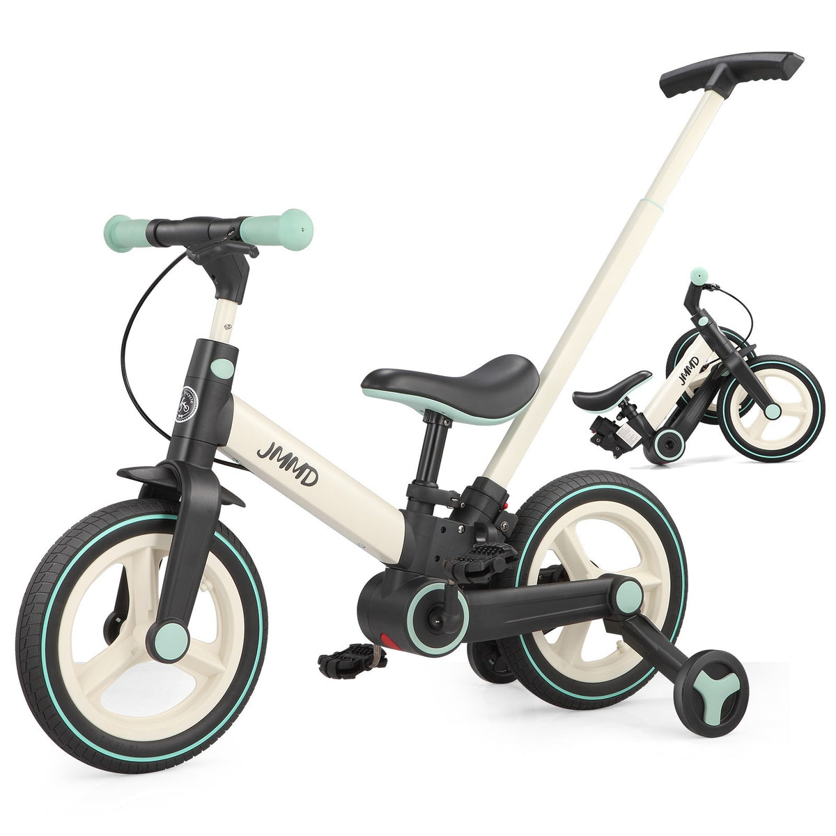 6-in-1 Foldable Toddler Bike with Push Handle for 18-60 Months, Adjustable & Durable