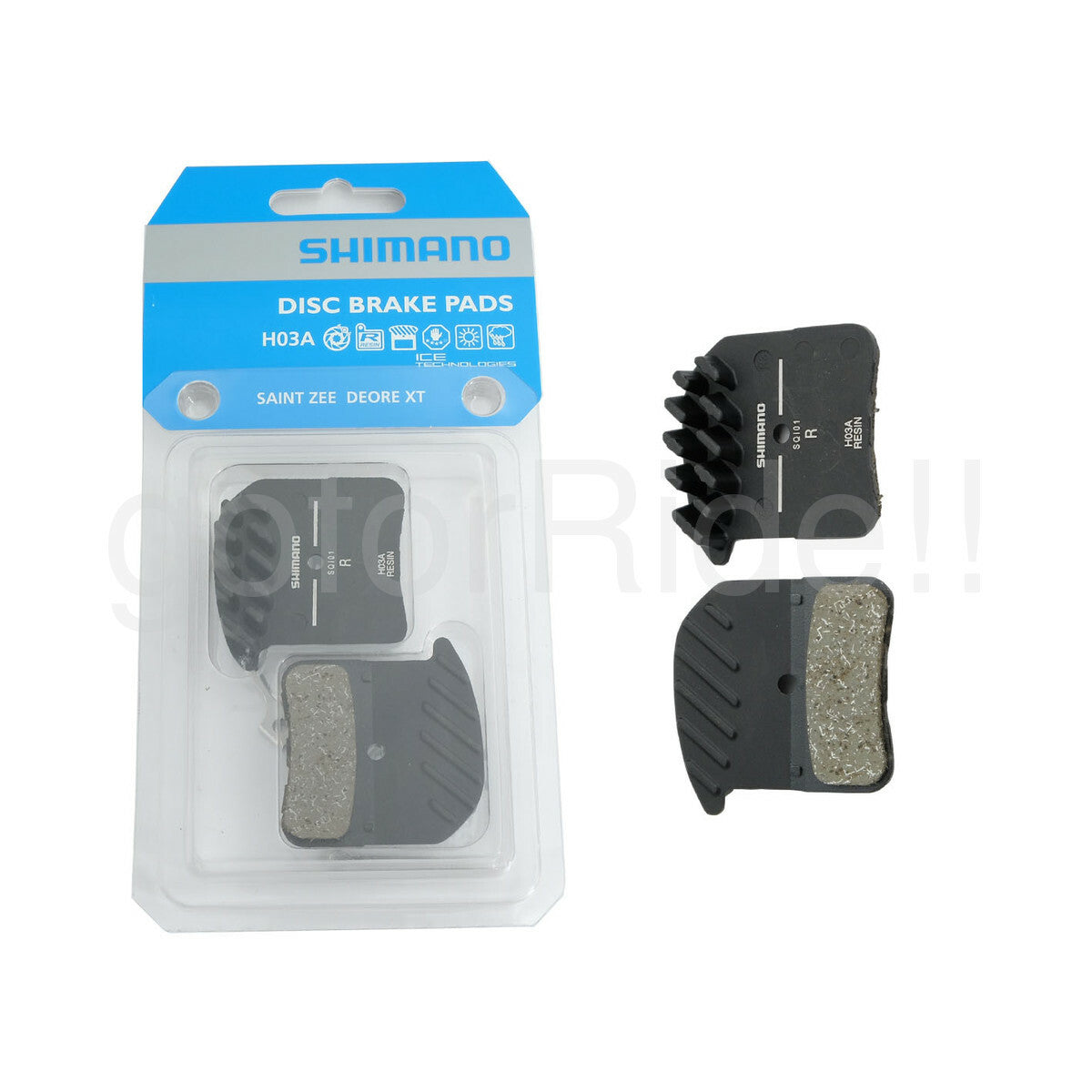 Shimano H03A Resin Disc Brake Pads with Ice-Tech Fin for Mountain Bikes