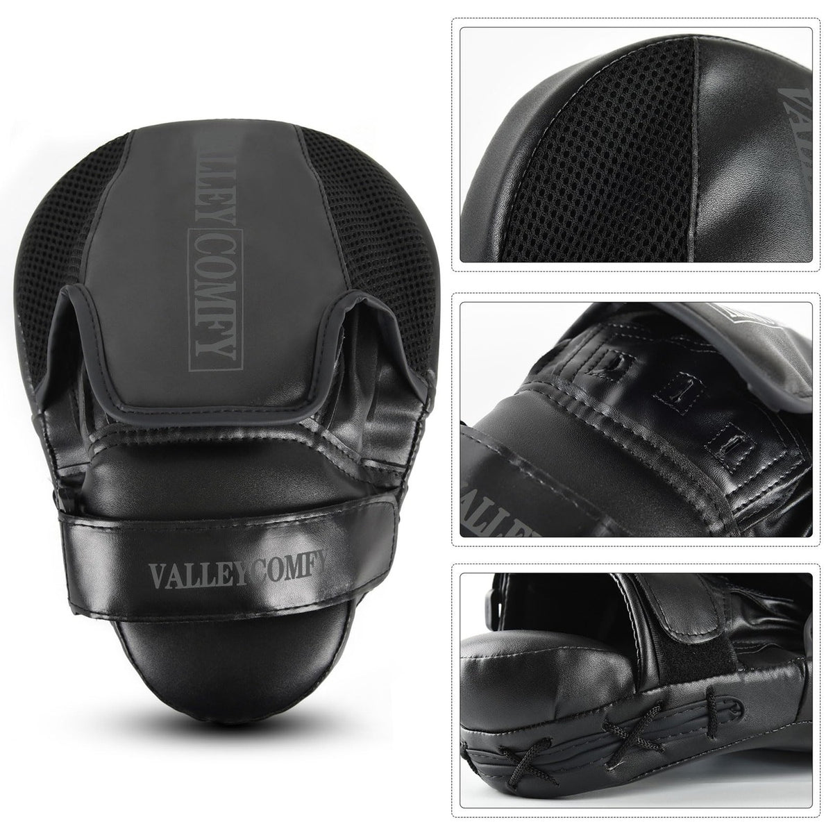 Boxing Punching Mitts for Training - Durable Faux Leather & Shock Absorption