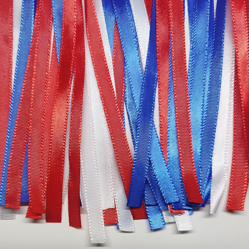 Patriotic Bicycle Handlebar Streamers - Red, White & Blue Ribbon Set