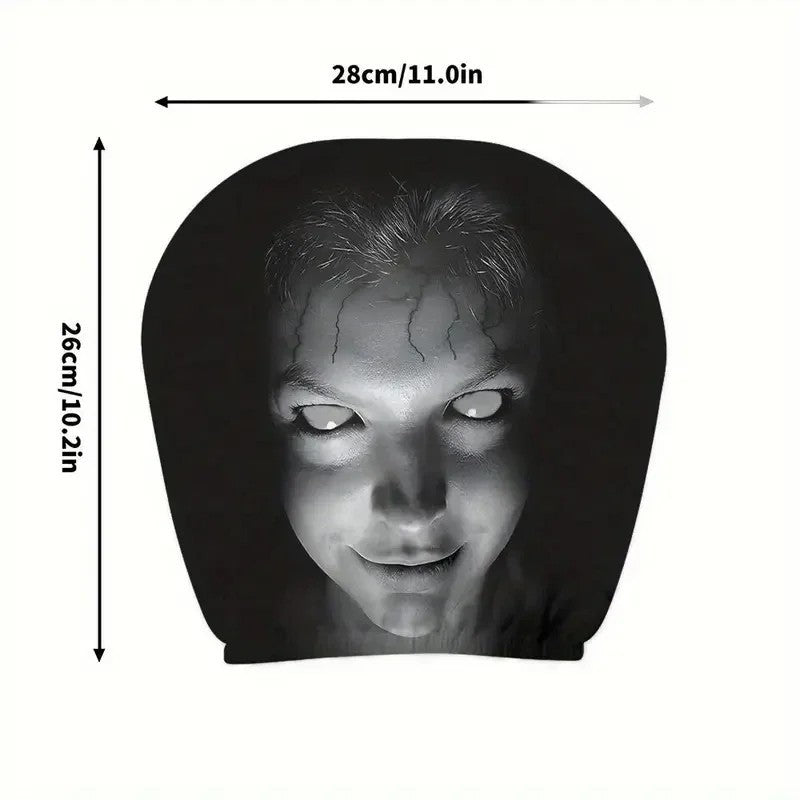 Halloween Creepy Car Headrest Cover 2-Pack - Horror Theme Seat Protector