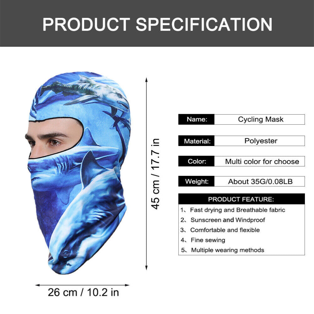 Men's Full Face Motorcycle Mask Balaclava Neck Cover Windproof Skull Cap