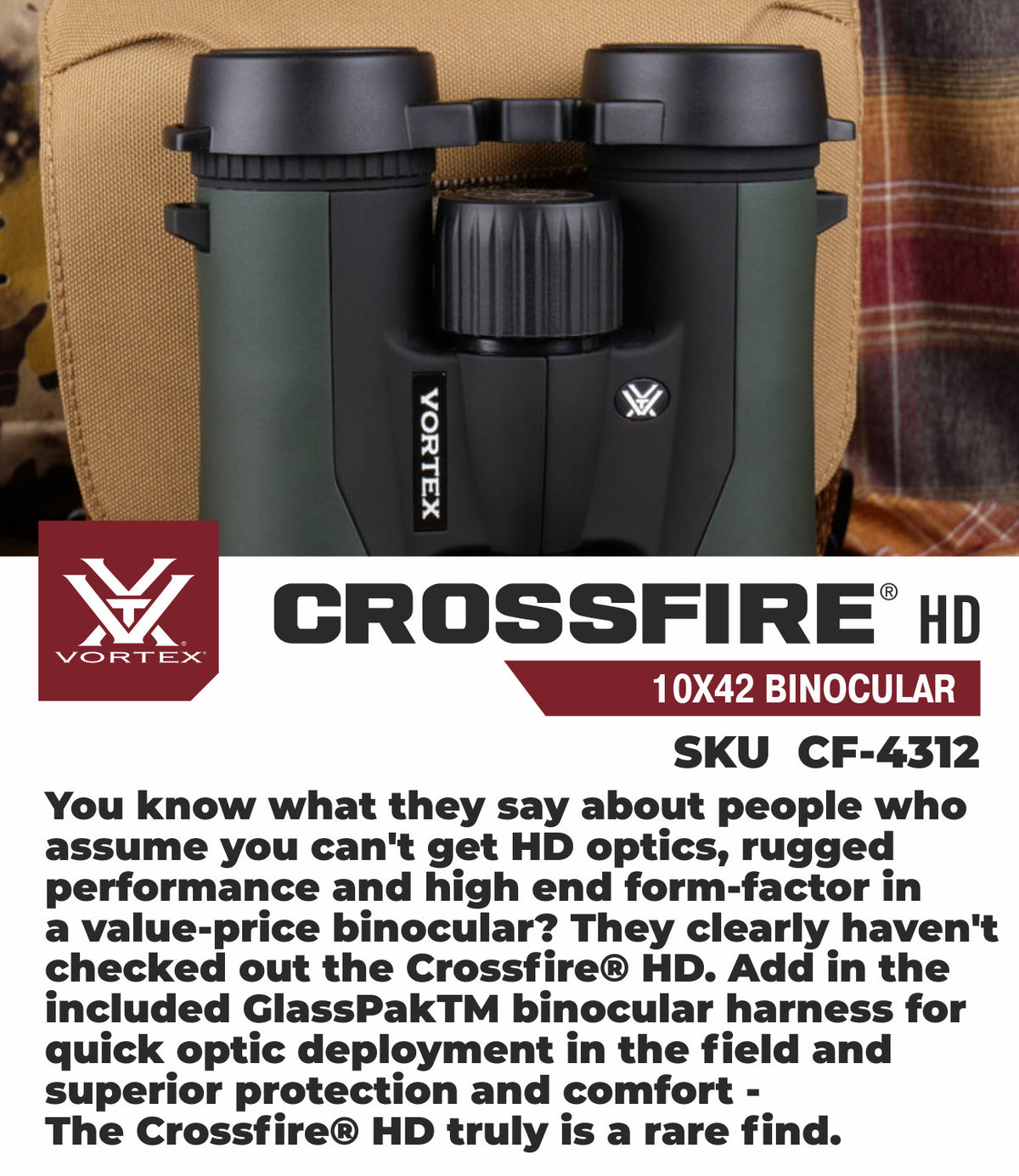 Binoculars 10x42 HD Waterproof Green Binoculars with Free Hat Bundle