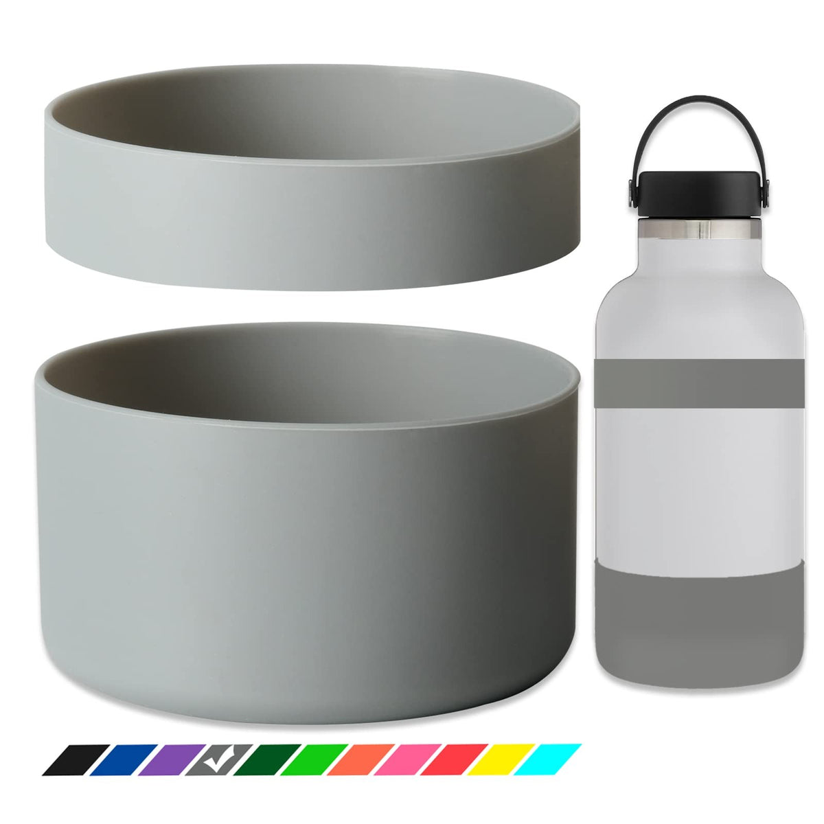 Silicone Water Bottle Boot for Hydro Flask - Anti-Slip Protective Sleeve, 3 Sizes