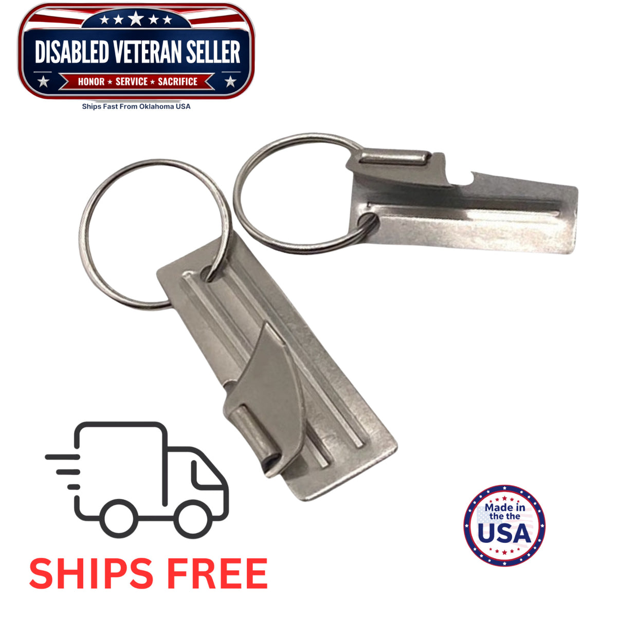 Military Issue P38 & P51 Can Openers Set with Key Rings - Survival & Camping Tools