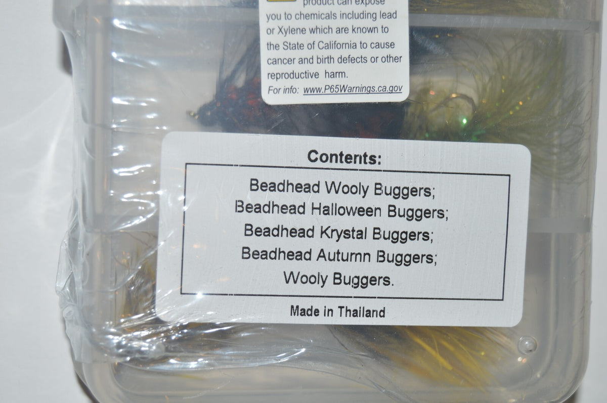 Fly Fishing Woolly Bugger Assortment Kit with Box - 18 Hand-Tied Flies