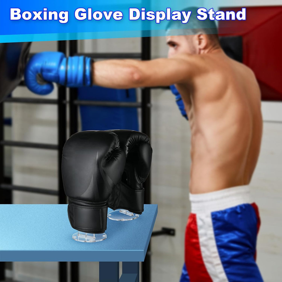 Boxing Glove Holder Rack Display Stand Acrylic Vertical Storage for Gloves