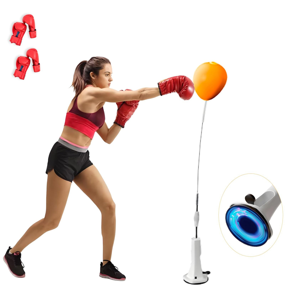 Reflex Boxing Bag with Stand for Kids and Teens - Adjustable & Space-Saving