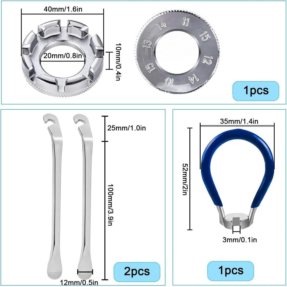 4-Piece Bicycle Spoke Wrench Set - Universal Forged Steel Wheel Tool