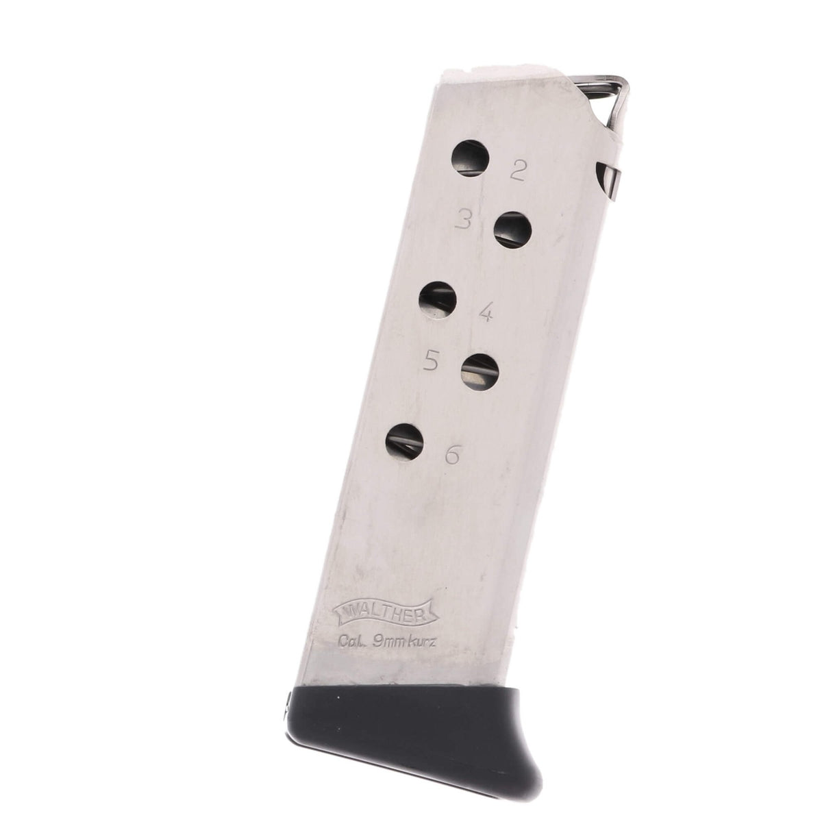 Walther PPK .380 ACP 6-Round Magazine with Finger Rest Nickel