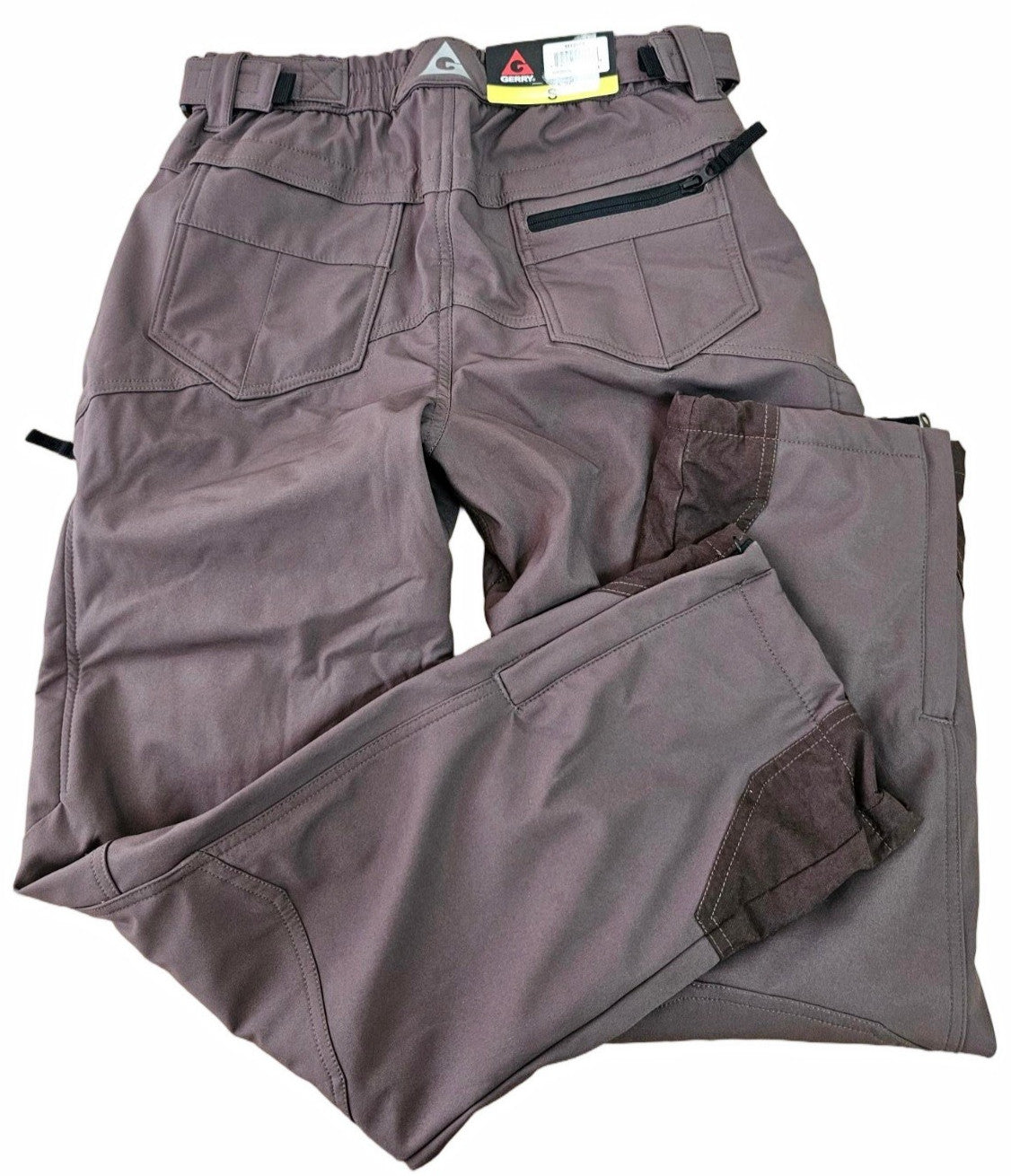 Men's Fleece-Lined Snow Pants with ZIP Pockets - Brown, Size Small