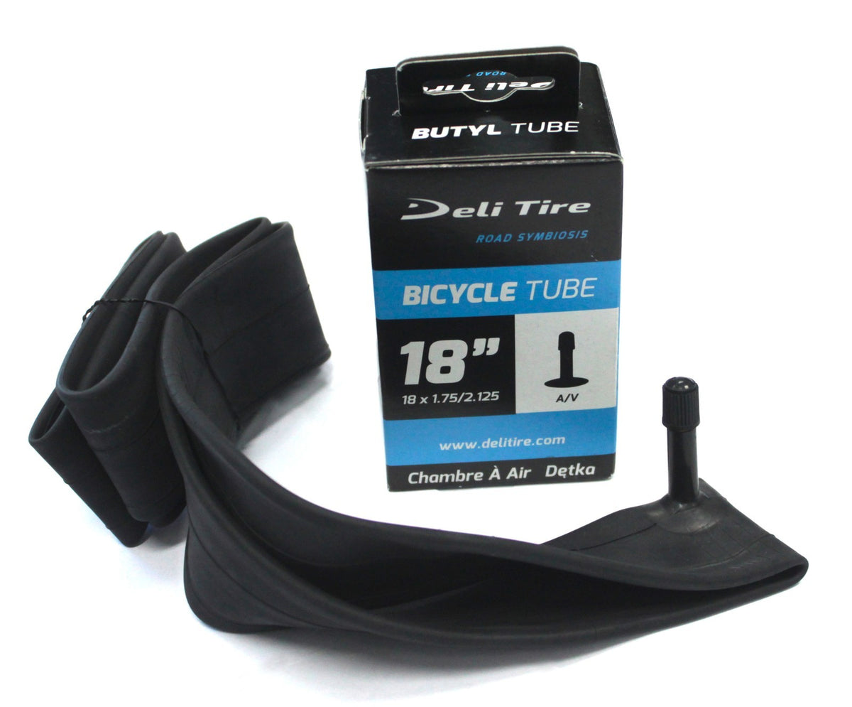 18-Inch Bicycle Inner Tube with Schrader Valve - Fits 1.75-2.125 Inch Tires