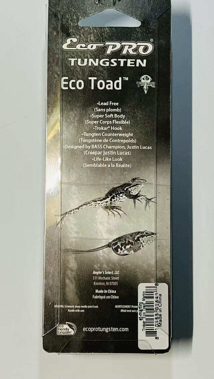 Bass Fishing Frog Lure - Eco Toad Hollow Body Soft Rubber Bait with Hooks