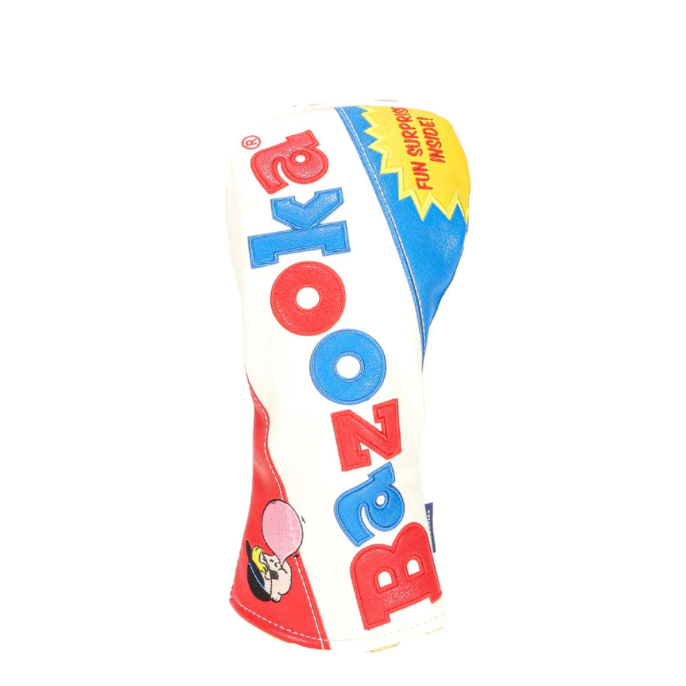 Golf Fairway Wood Headcover - Bazooka Joe Style, White Red Blue