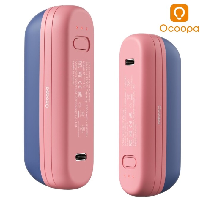 Rechargeable Magnetic Hand Warmers 2 Pack with 5600mAh Power Bank for Ski Camping