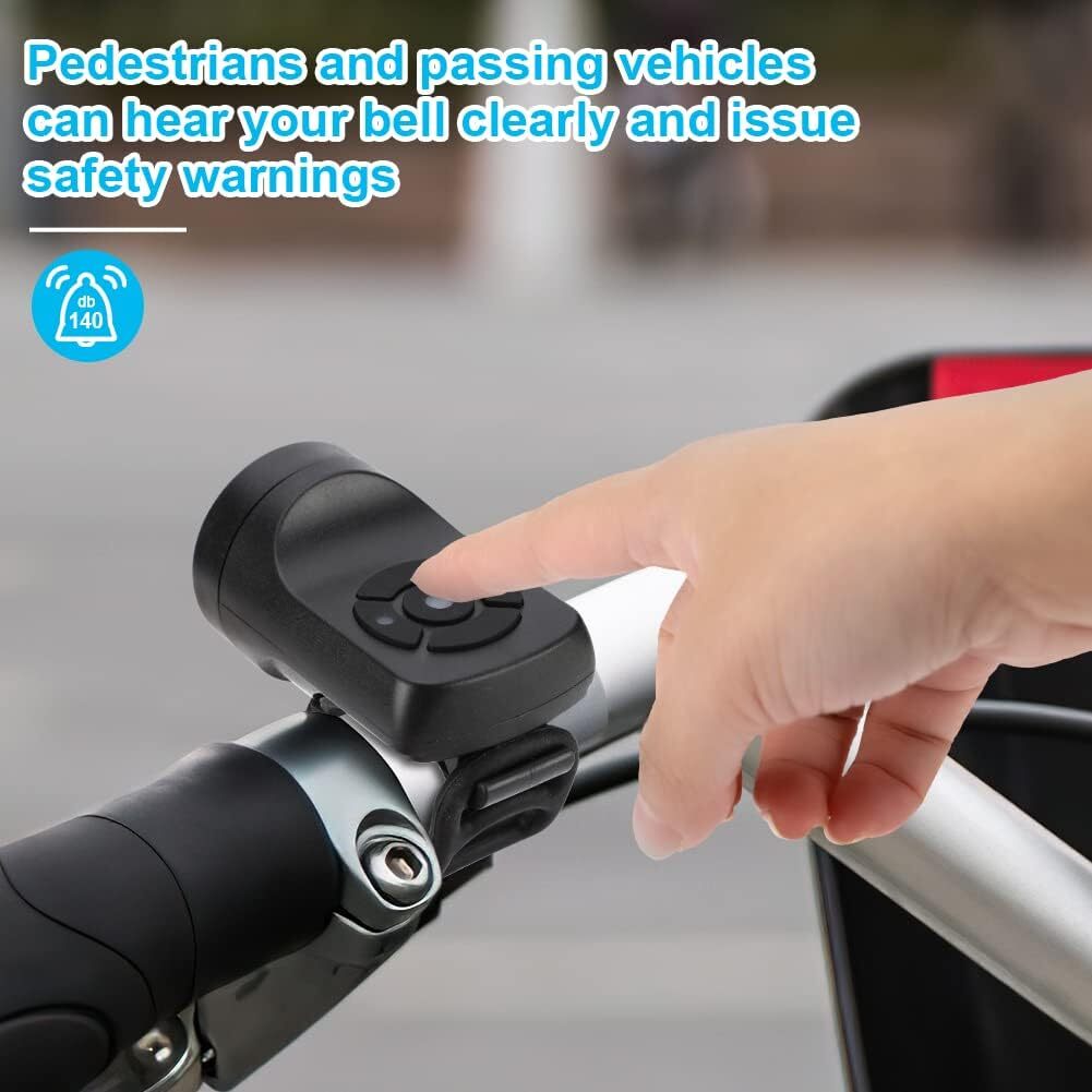 USB Rechargeable Bicycle Horn with 120dB Loud Alarm & Multiple Sounds