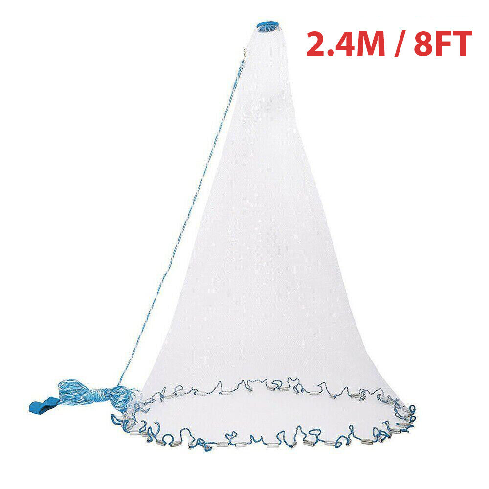 Heavy-Duty Fishing Cast Net for Bait and Catching Fish - Multiple Sizes