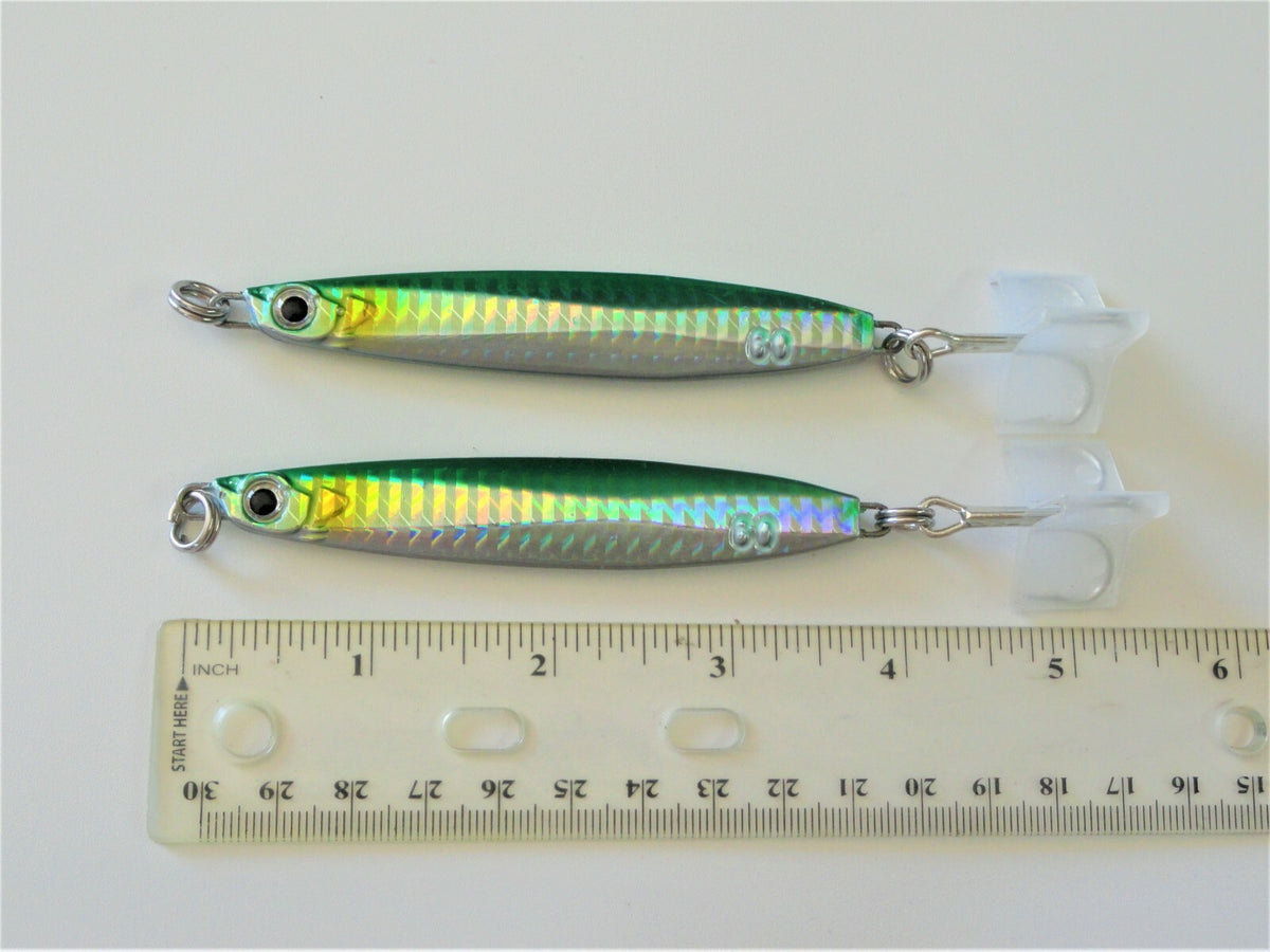 Metal Jig Sniper 60g/2oz Saltwater Fishing Lures Set - Green Vertical Tackle