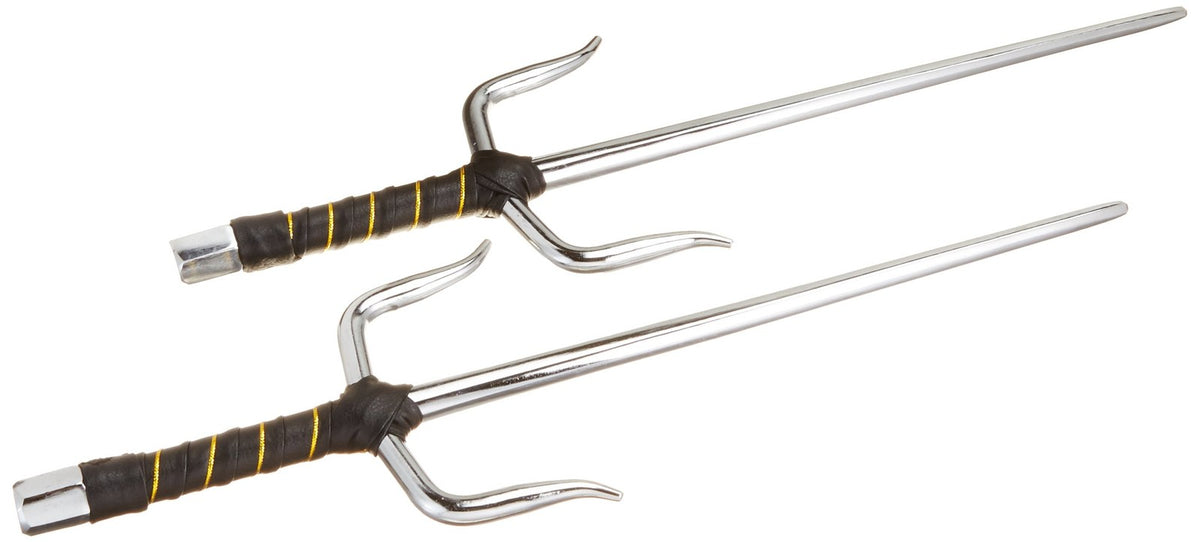 Martial Arts Training Sais 15 Inch Stainless Steel Blades Practice Weapon Pack of 2