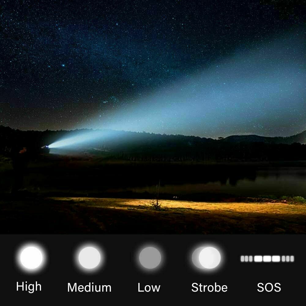 Super Bright LED Tactical Flashlight with Rechargeable Battery, 1000 Lumens