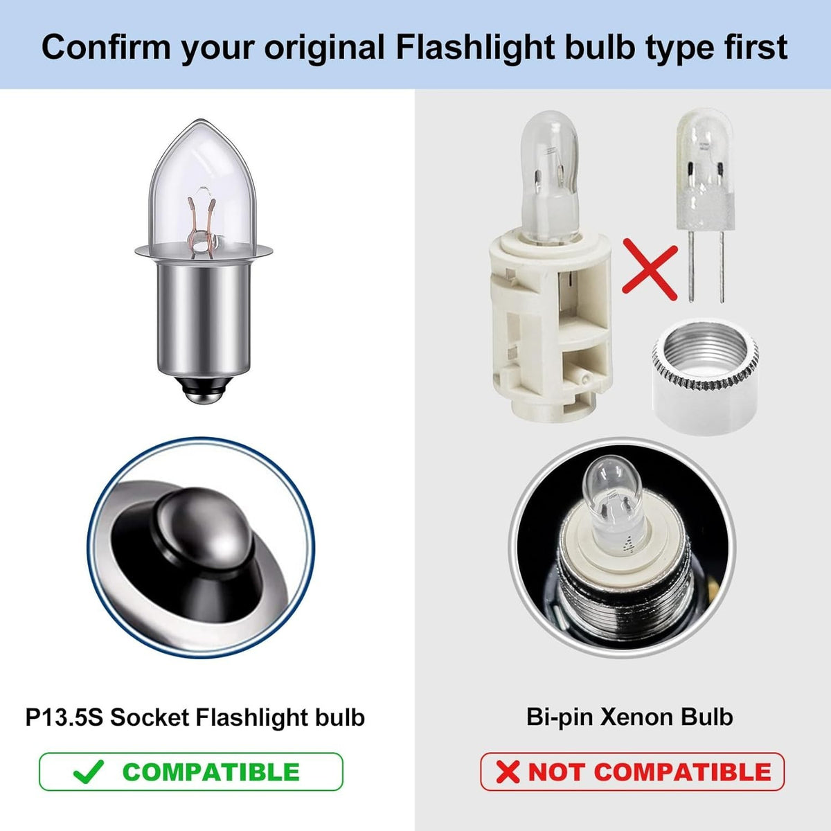 LED Bulbs for Maglite Flashlights 3V Replacement 3W High Brightness