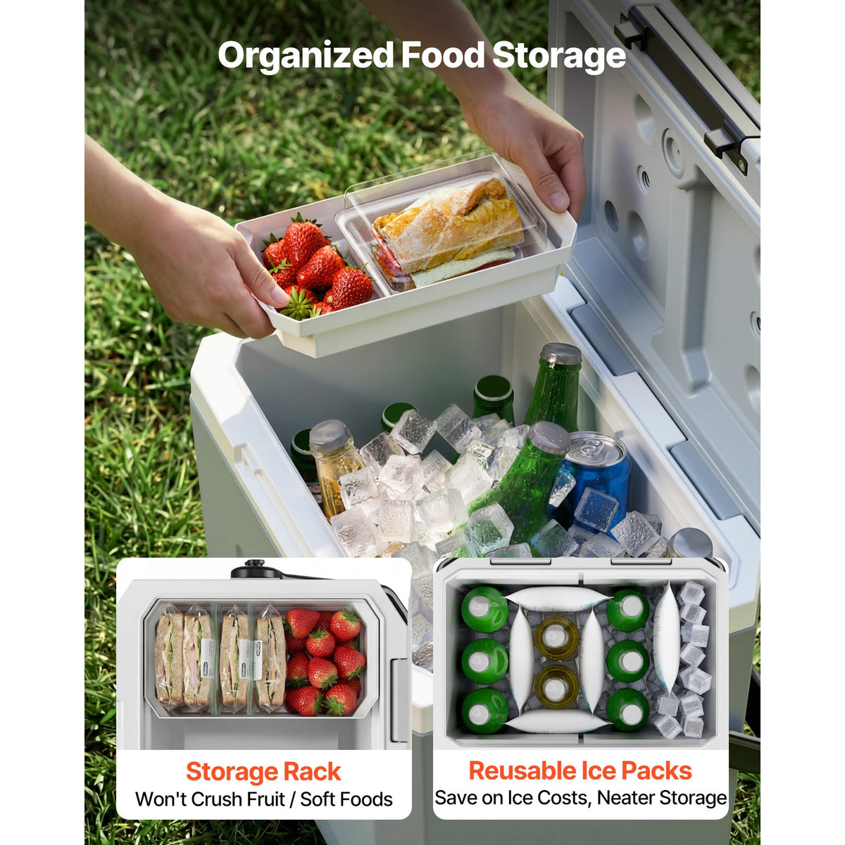 17QT Portable Hard Cooler - Leak-Resistant Camping & Outdoor Cooler Box