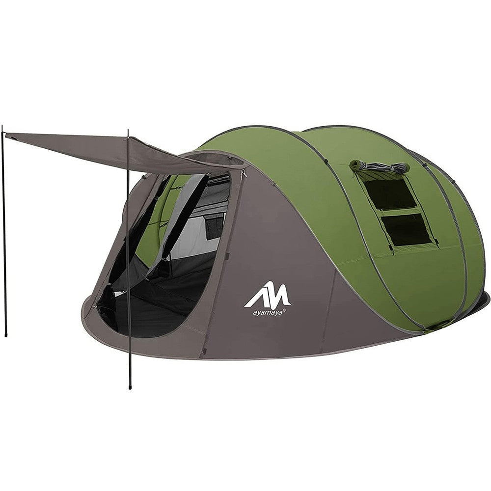 4-6 Person Waterproof Pop-Up Tent with LED Light and Camping Fan