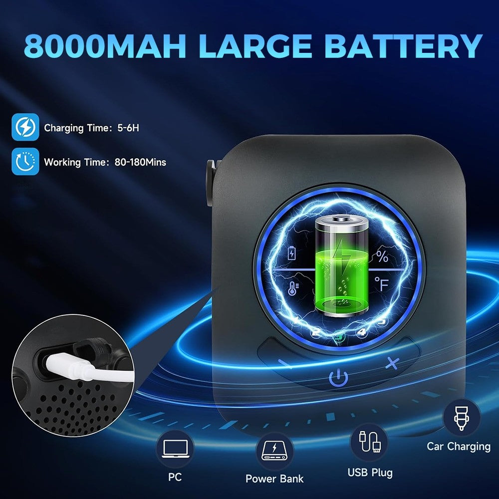 Portable Shower with LCD Display 8000mAh Rechargeable 5 Pressure Levels
