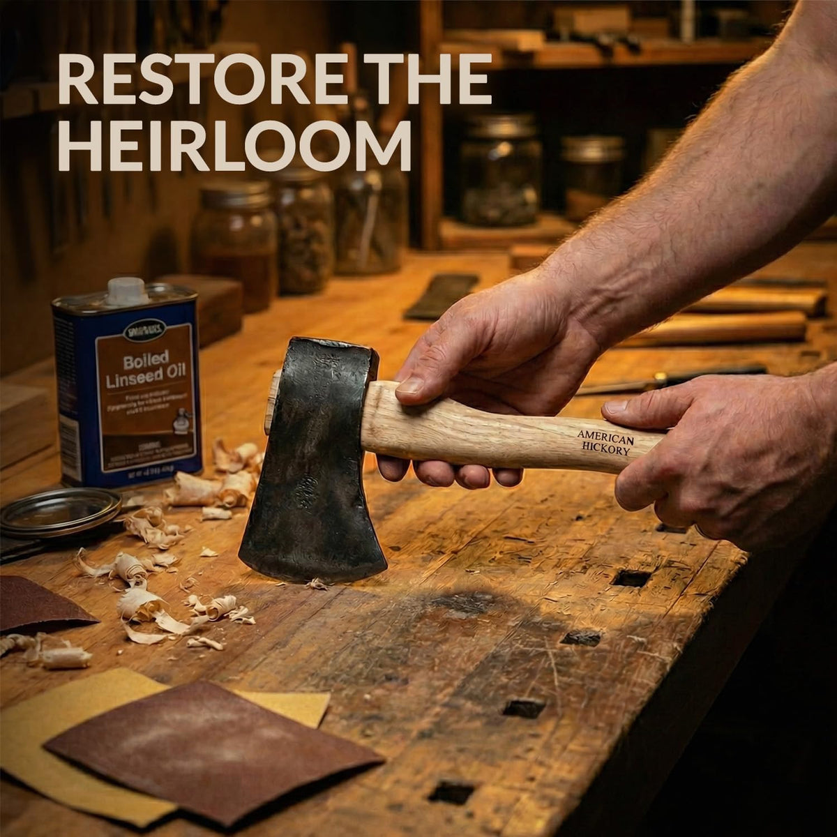 Hickory Axe Handle Replacement for 14-Inch Axes - Durable Wooden Hatchet Handle