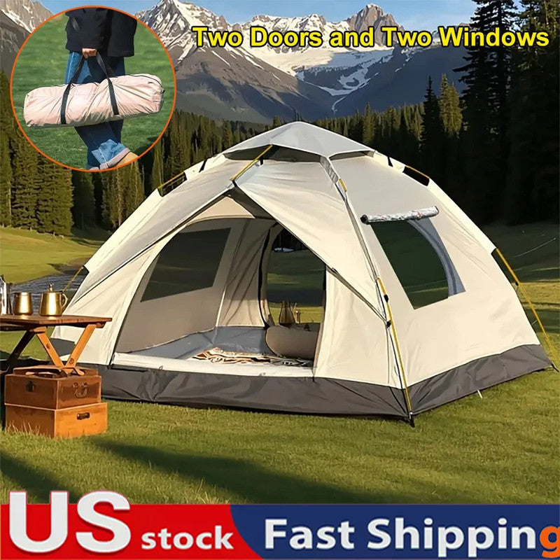 3-4 Person Waterproof Pop Up Camping Tent - Instant Windproof Family Tent