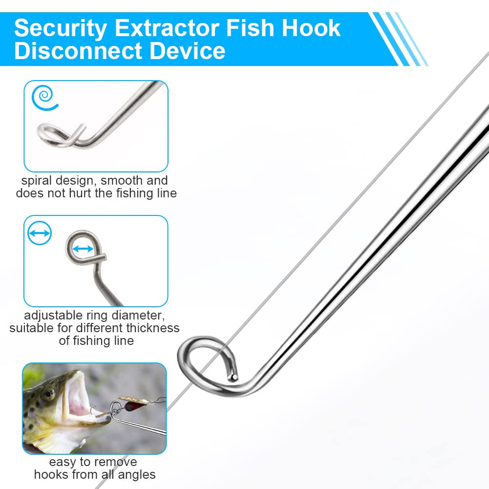 4PCS Fish Hook Quick Release Tool Set - Fishhook Remover Safety Extractor