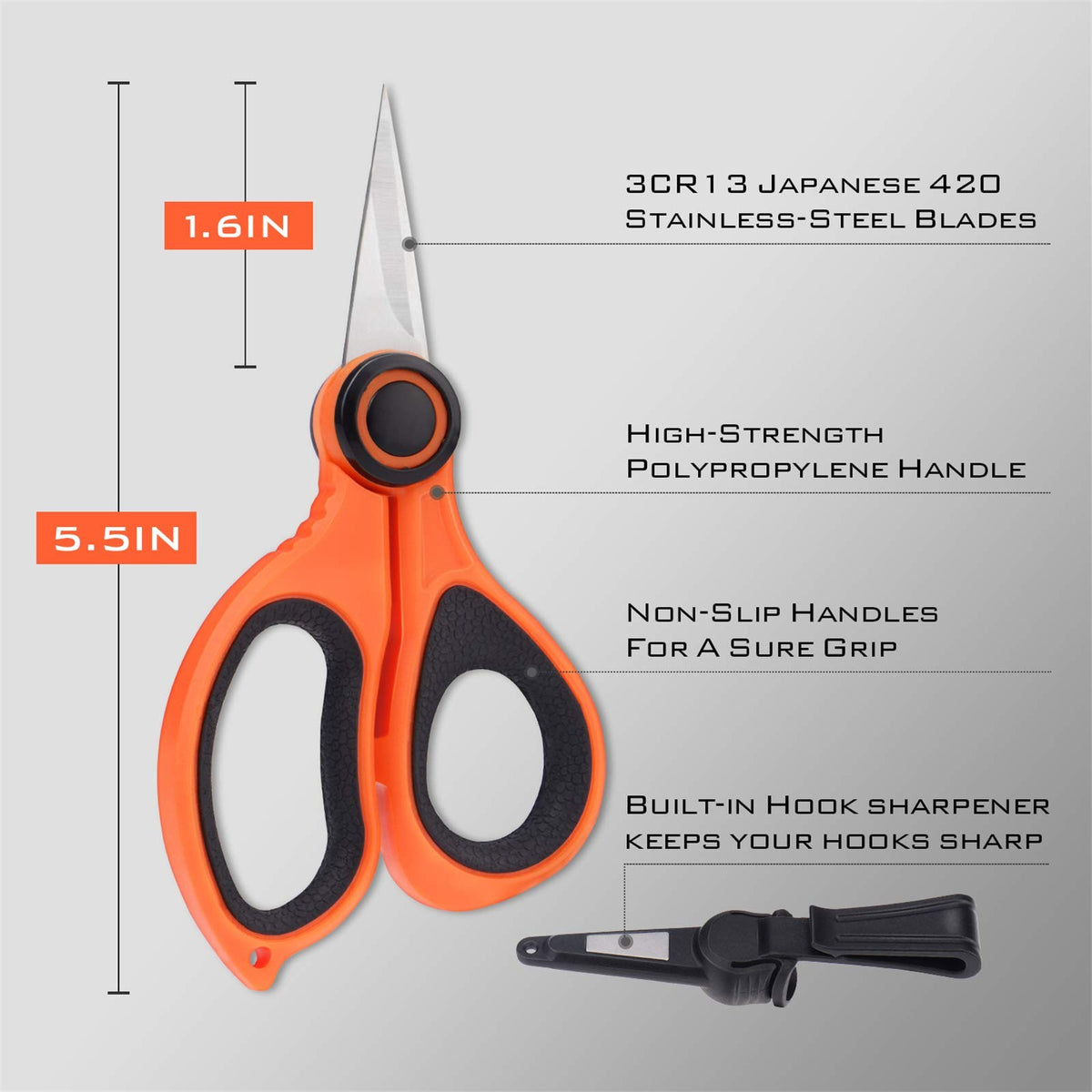 Fishing Line Scissors with Sheath - Braided Line Cutters for Saltwater and Freshwater