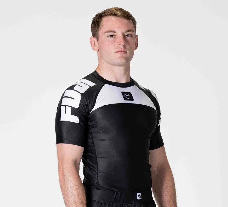IBJJF Ranked Short Sleeve Rashguard for BJJ & Jiu Jitsu - Black