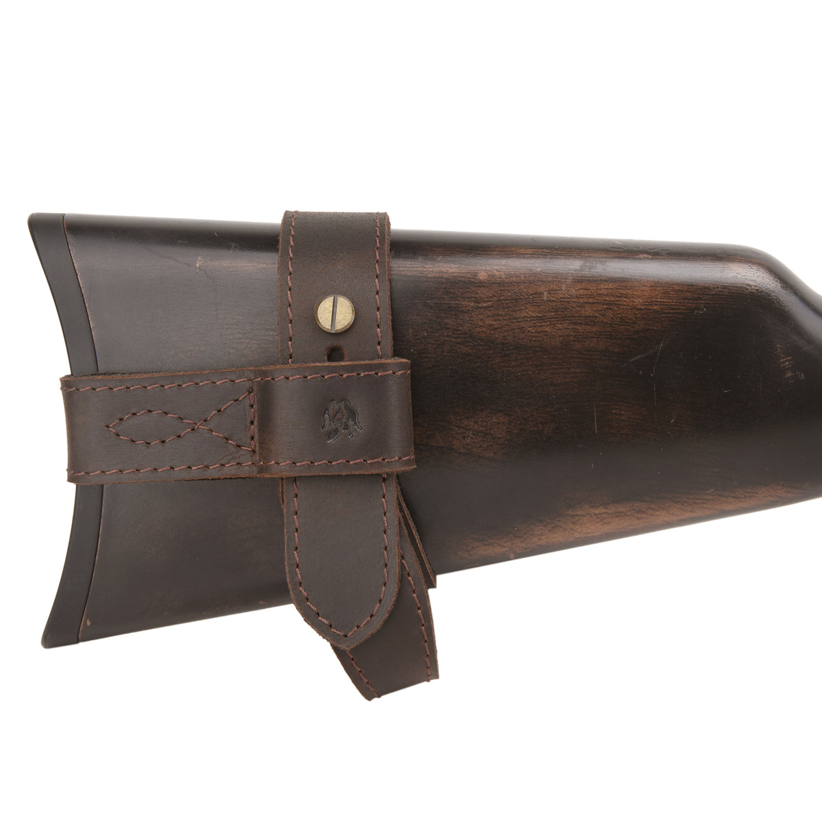 No-Drill Leather Rifle Buttstock Holder Sling Mount - Adjustable, Heavy-Duty