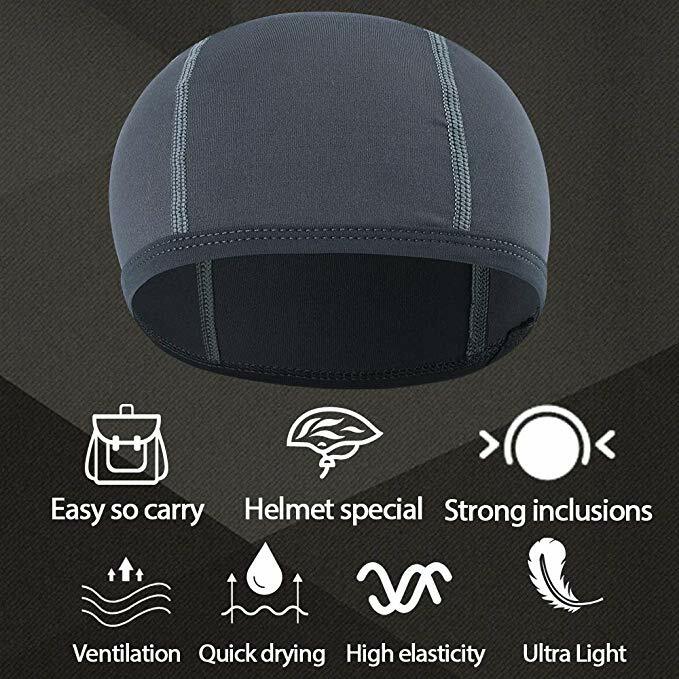 Cooling Skull Cap Helmet Liner Sweat-Wicking Motorcycle & Sports Under Hard Hat