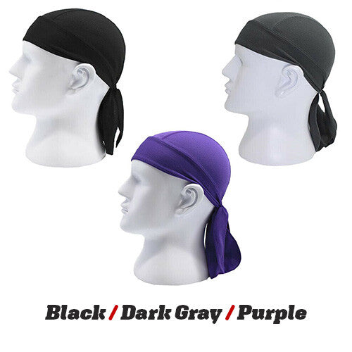 3 Pack Skull Cap Motorcycle Head Wrap Tie Durag Cycling Hat Quick-Drying