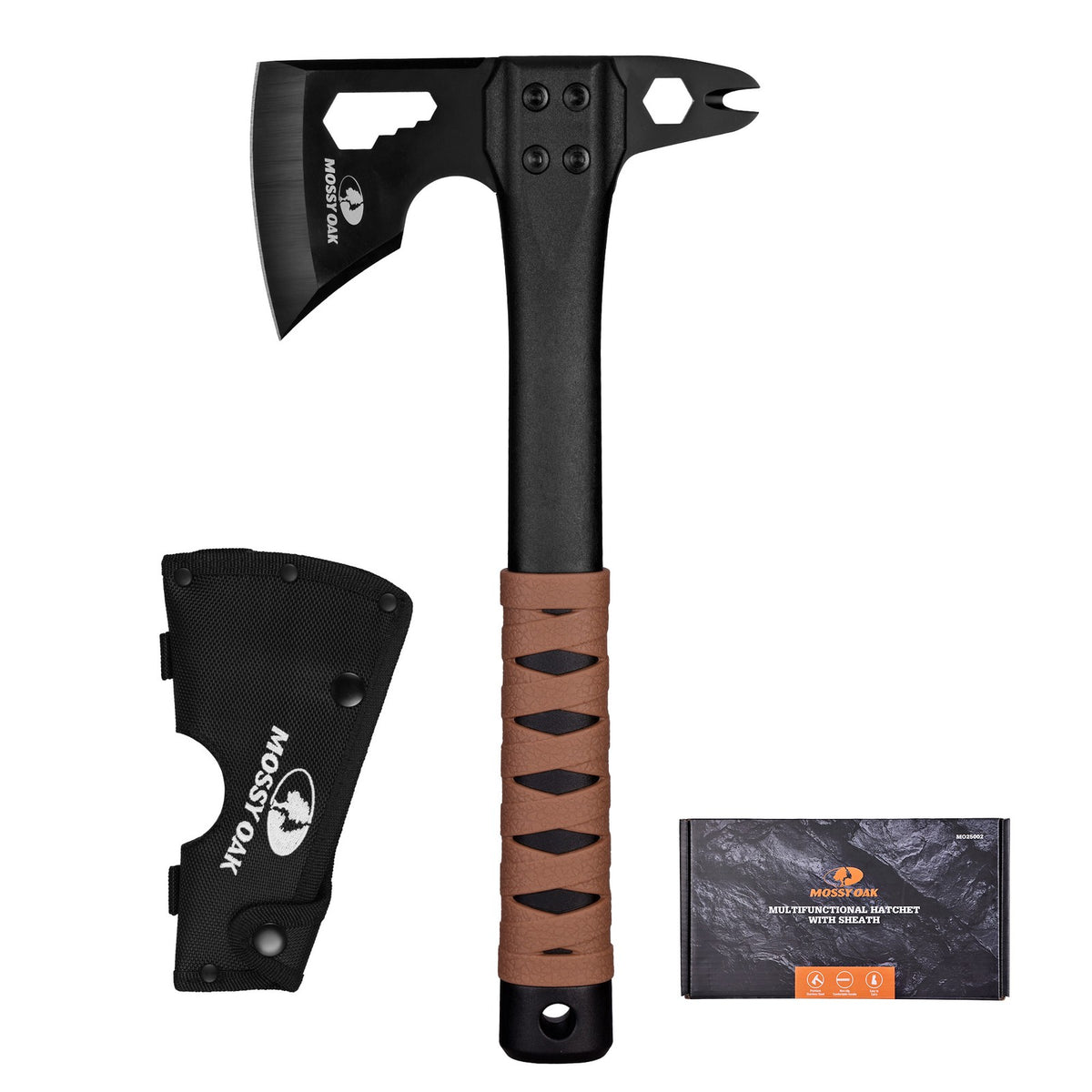 Camping Axe and Survival Hatchet with Sheath - 12 Inch Outdoor Multi-Tool