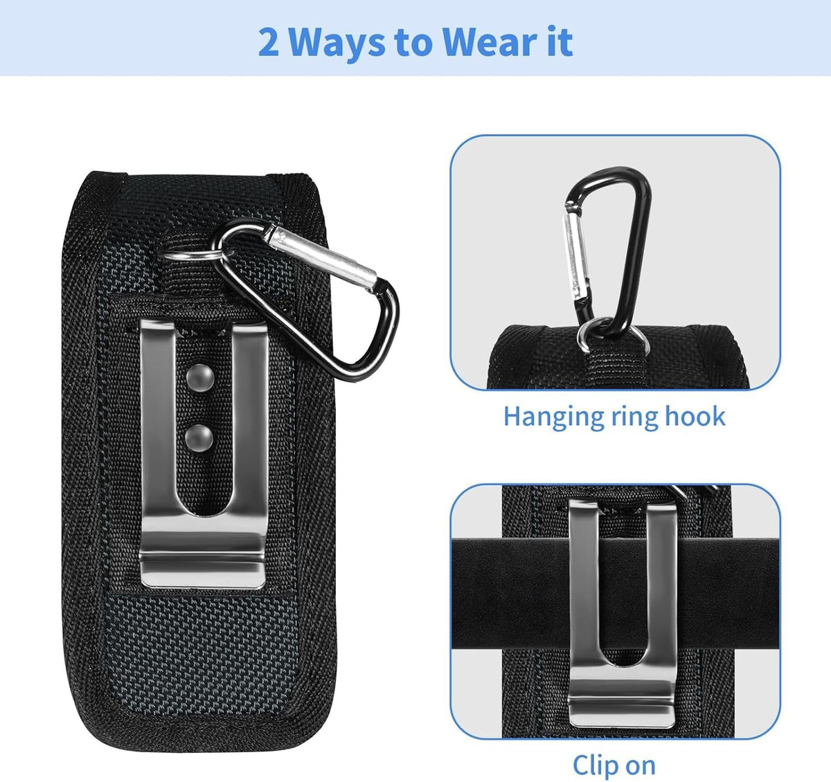 Multi-Purpose Tactical Belt Clip Tool Holder Bag - Adjustable Waist Organizer