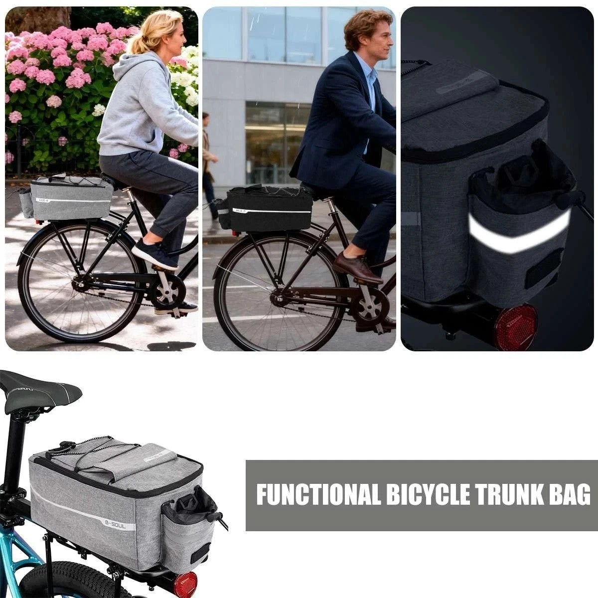 Waterproof Bicycle Rear Seat Storage Bag Pannier Saddle Rack Trunk