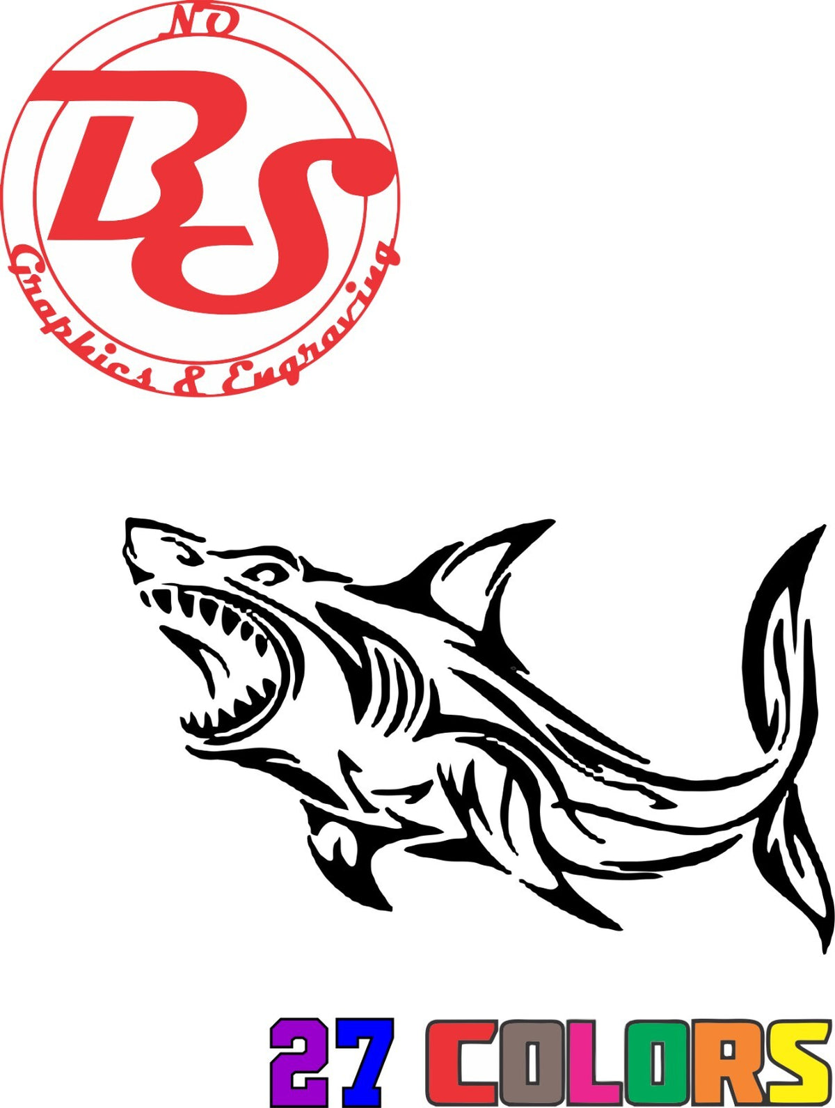 6-Inch Ocean Fish Vinyl Decal - Shark Great White Hammerhead Ocean Salt Water Fish