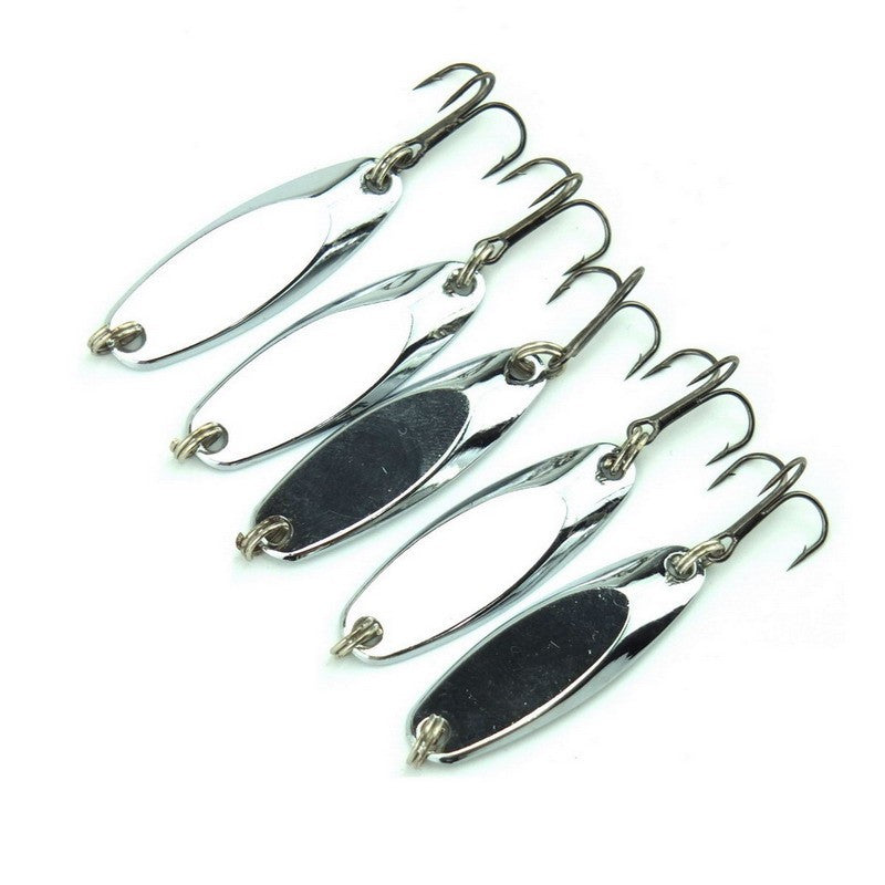 Fishing Spoons Set - Kastmaster Style Silver Lures for Trout & Bass, 10 Pack