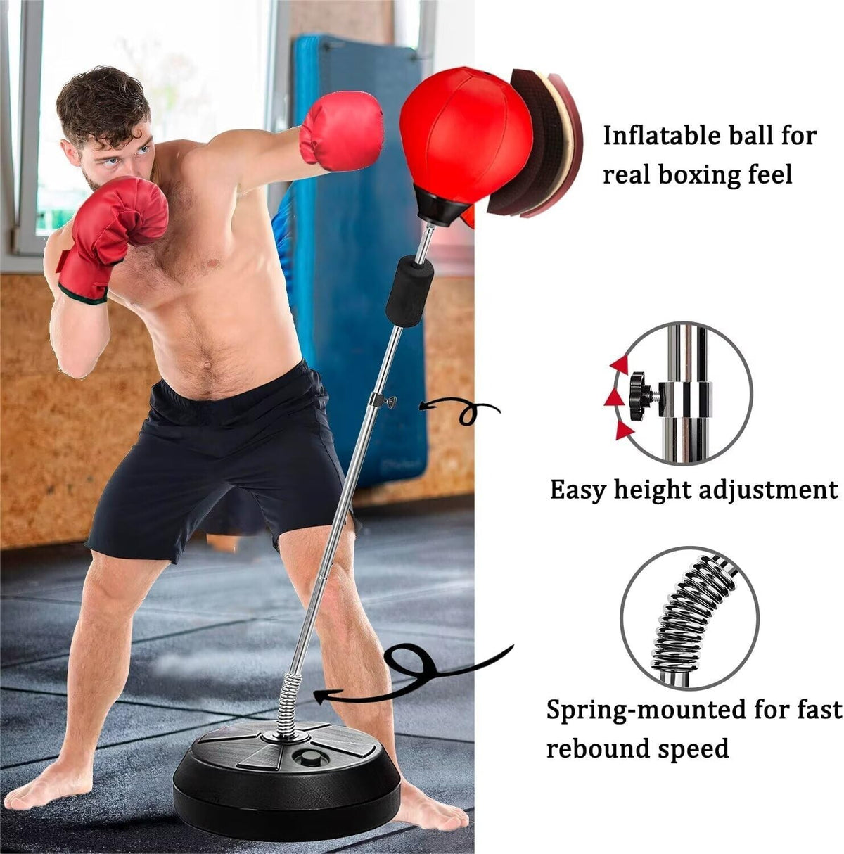 Adjustable Punching Bag with Stand for Boxing & Fitness Training