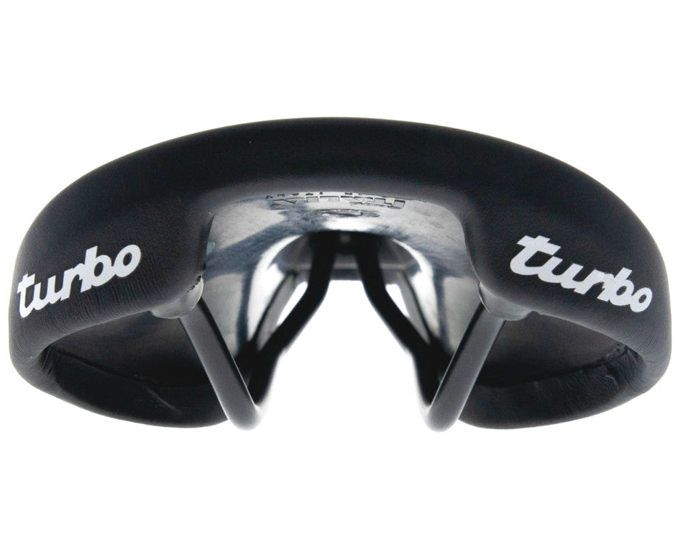 Vintage Bicycle Saddle - Selle Italia Turbo 1980 with Alloy Rails - Black